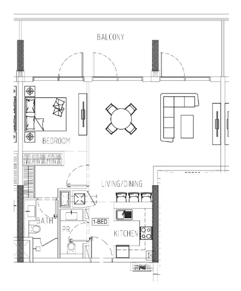 1 bedroom Apartments floor plan at Damac Riverside Views