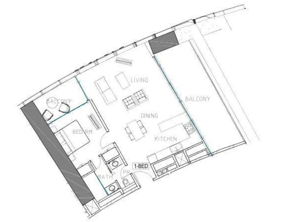 1 bedroom Apartments floor plan at Safa Two de Grisogono