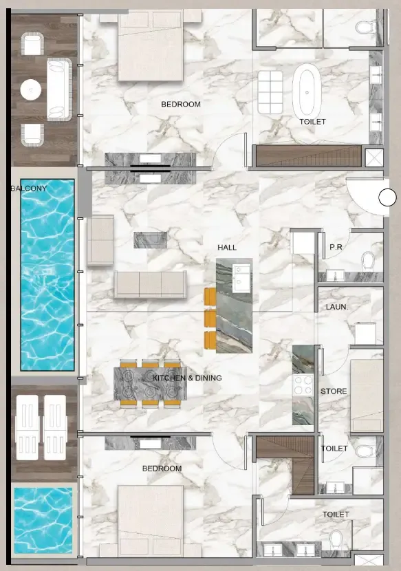 2 bedroom Apartments floor plan at Sky Vista