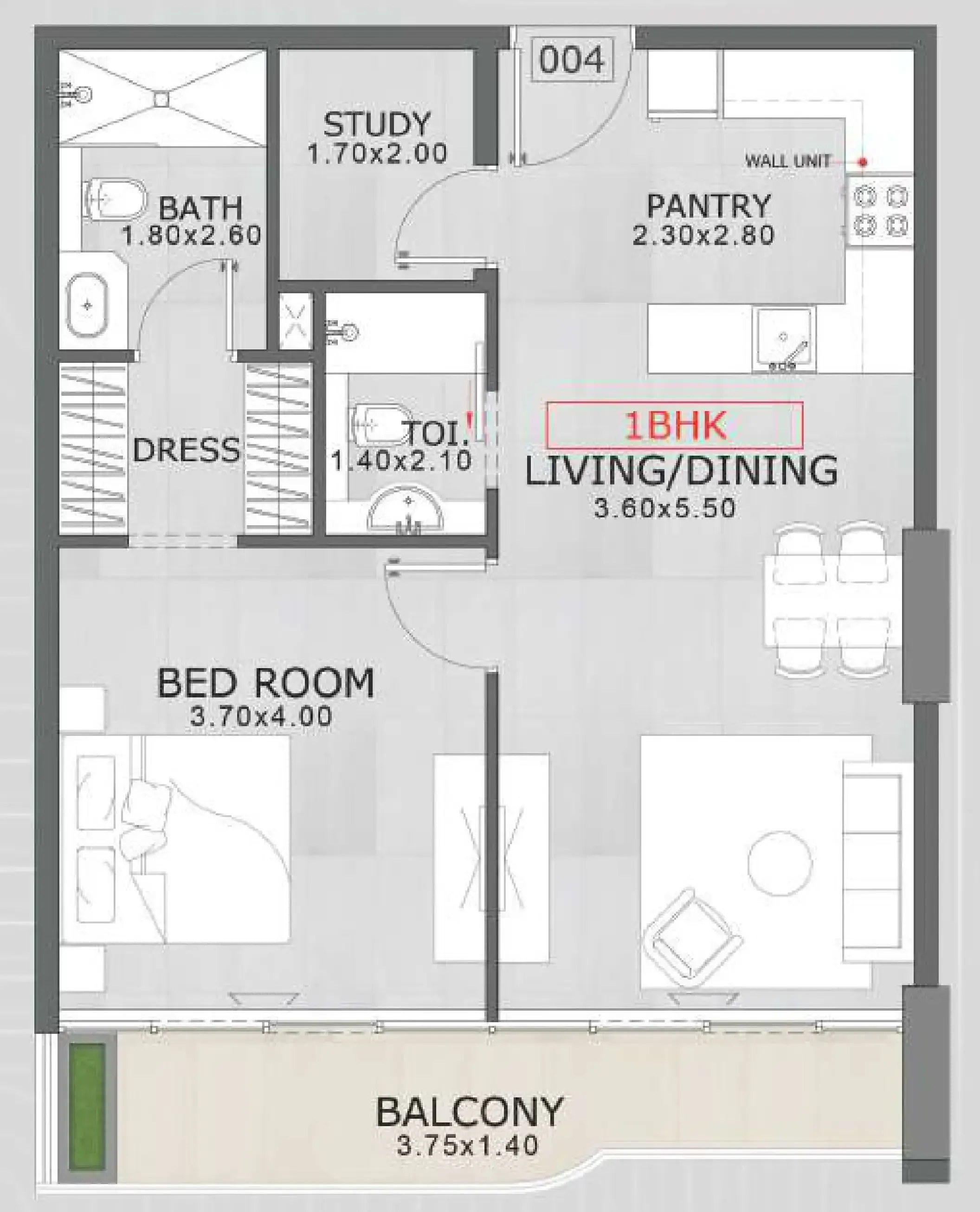 1.5 bedroom Apartments floor plan at Floarea Skies