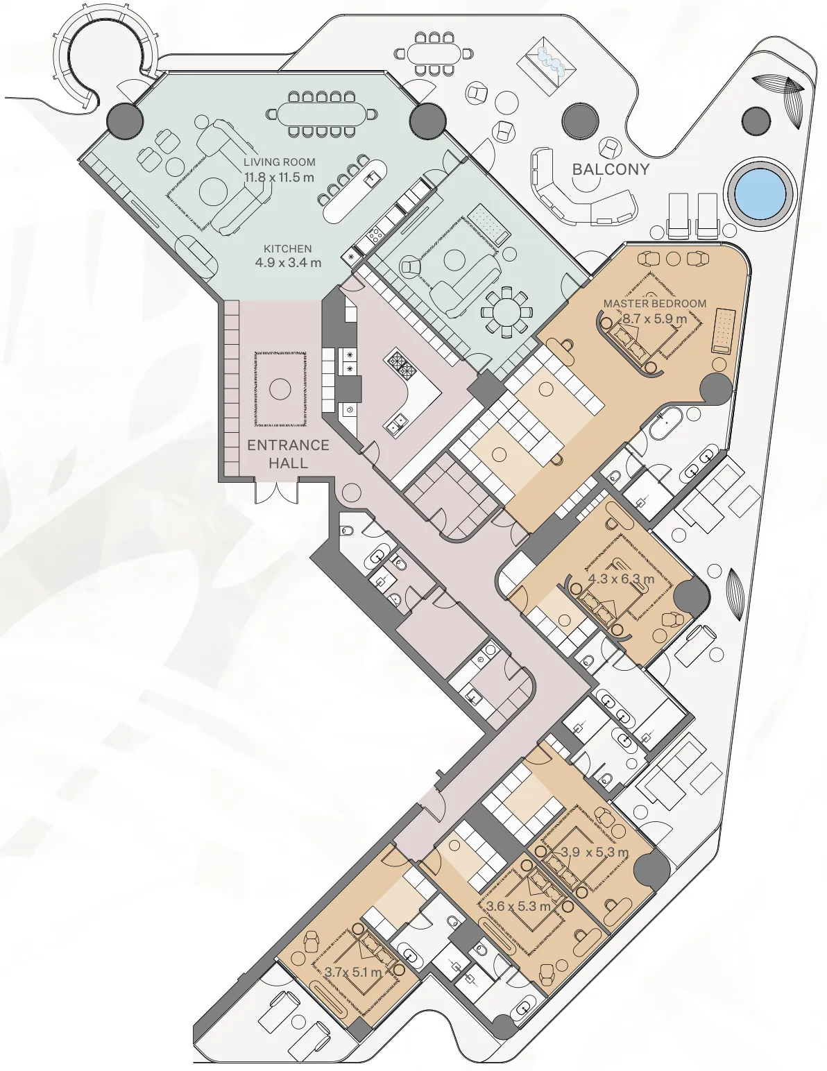 5 bedroom Apartments floor plan at Eywa Tree of Life