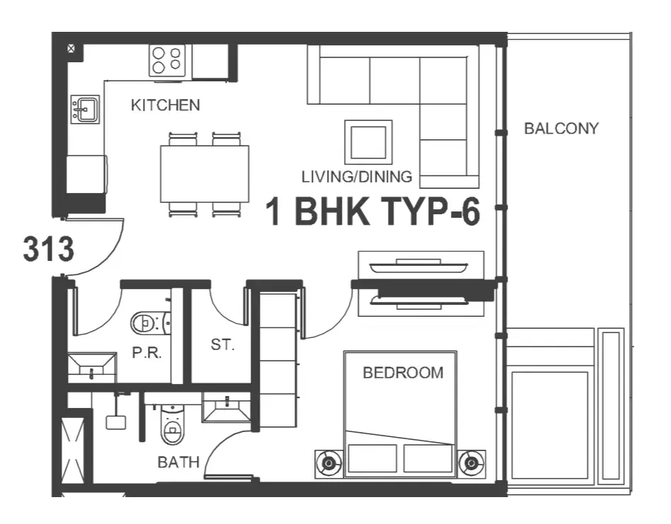 1 bedroom Apartments floor plan at Interstellar Tower