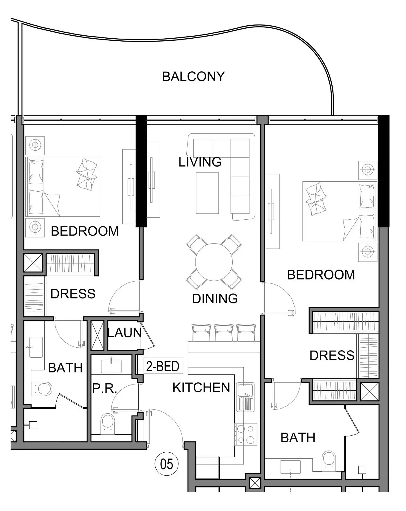 2 bedroom Apartments floor plan at Damac Lagoons Views Phase 3