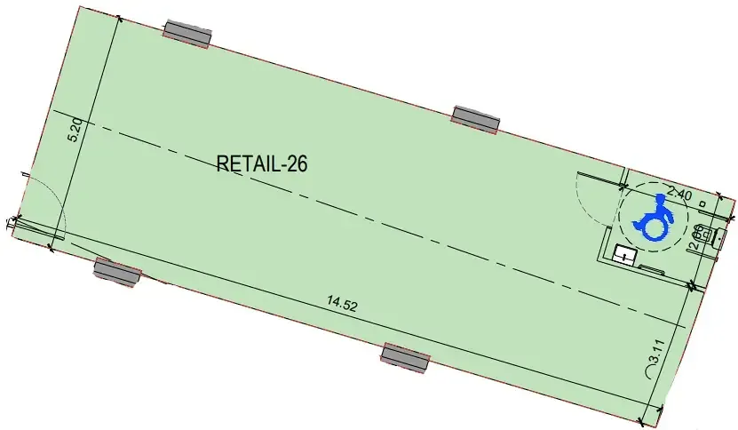  bedroom Retail floor plan at Binghatti Skyflame