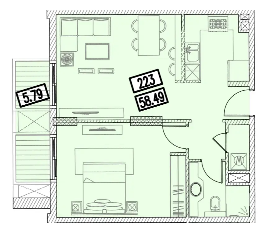 1 bedroom Apartments floor plan at Izzzi.LifeMINT