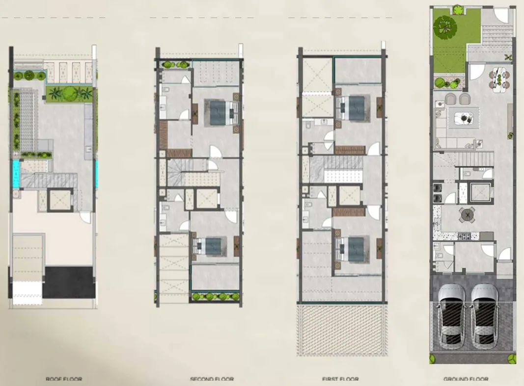 4.5 bedroom Townhouse floor plan at Veranda Collection 1