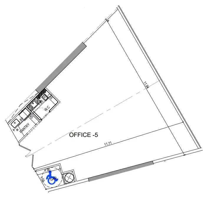  bedroom Office floor plan at Binghatti Circle