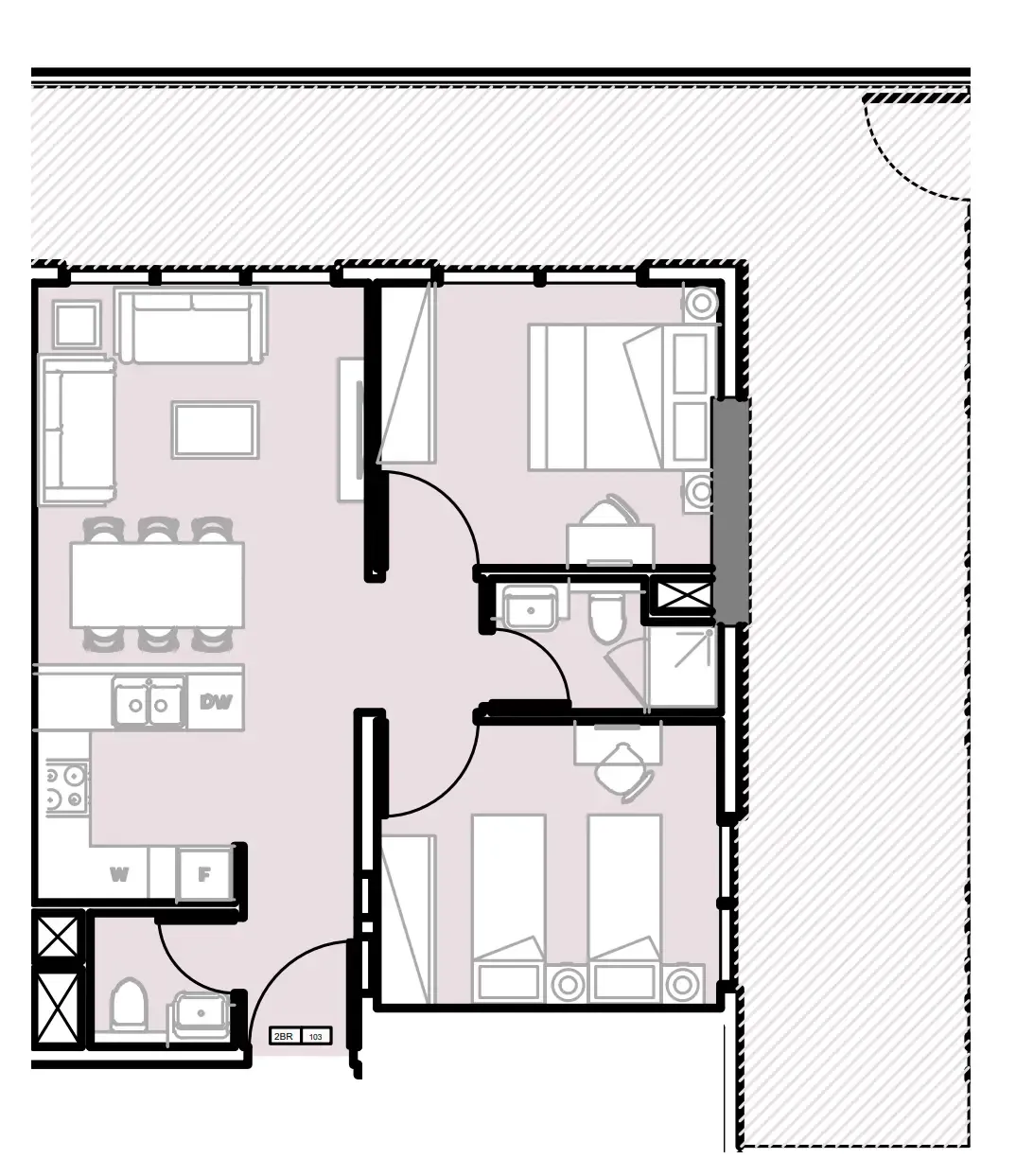 2 bedroom Apartments floor plan at Verdana III