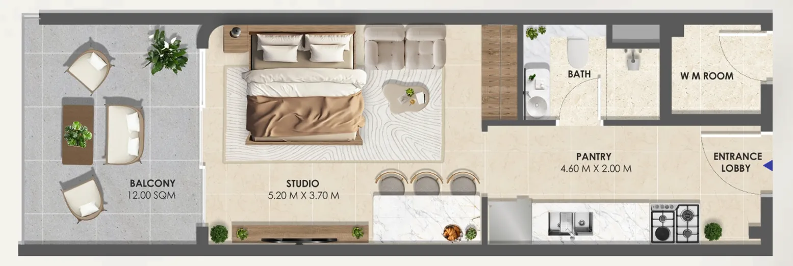 0 bedroom Apartments floor plan at Vivida Residences