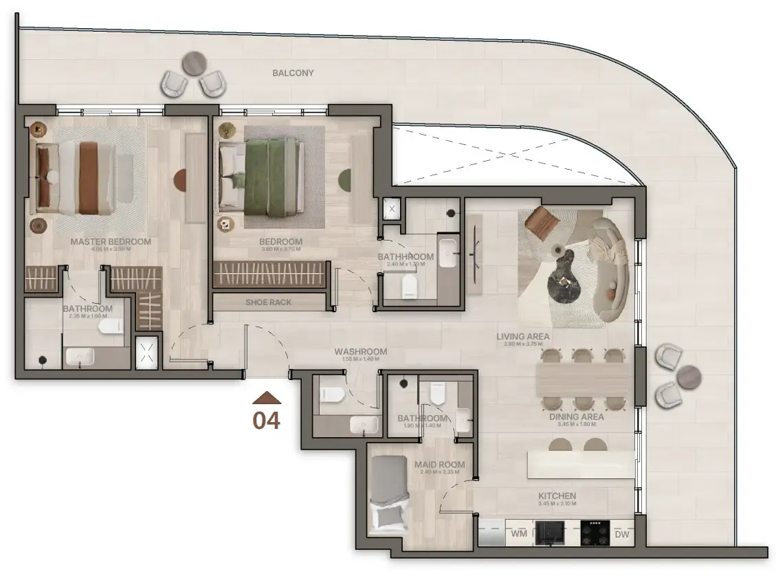 2.5 bedroom Apartments floor plan at Stax