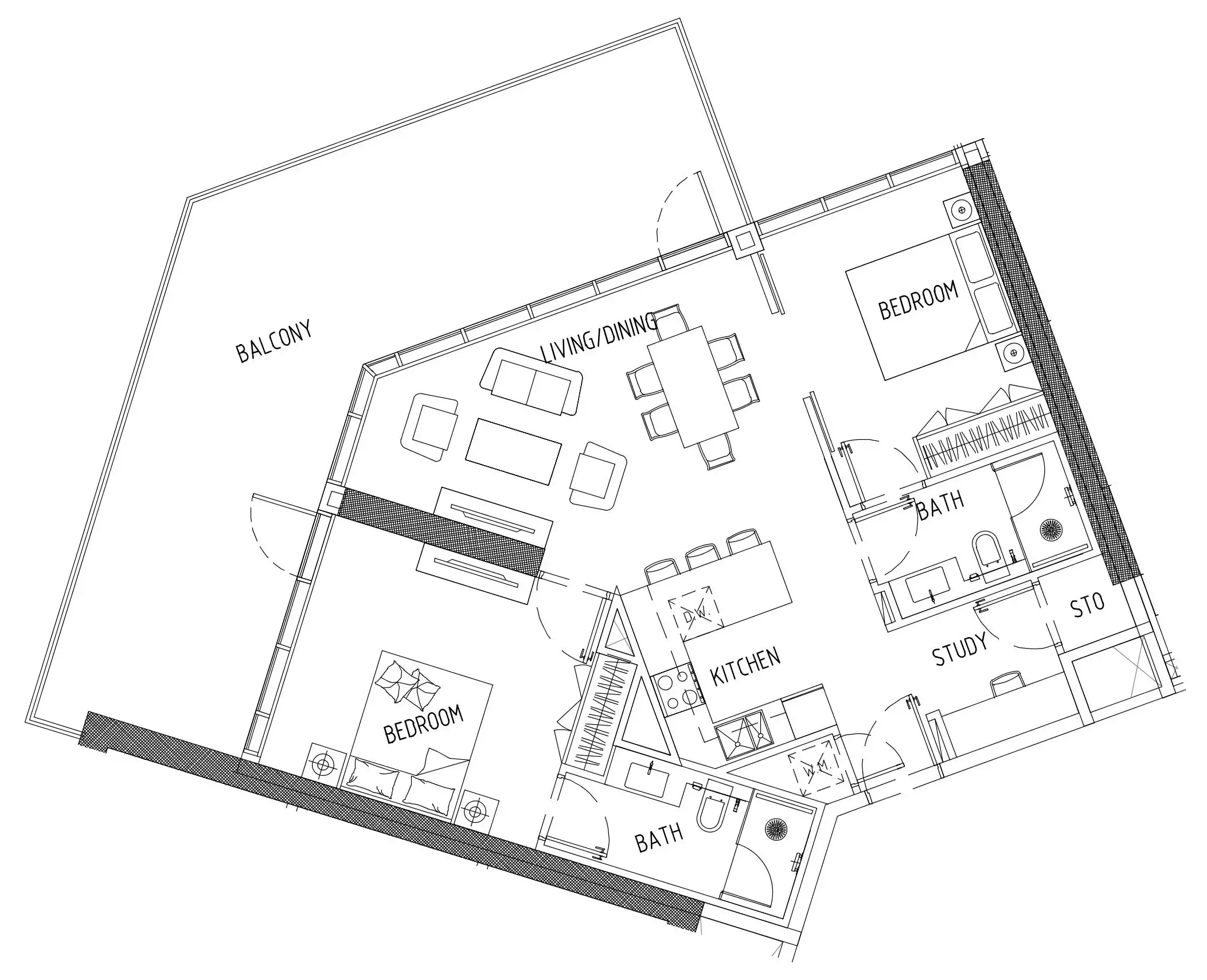 2 bedroom Apartments floor plan at Damac District