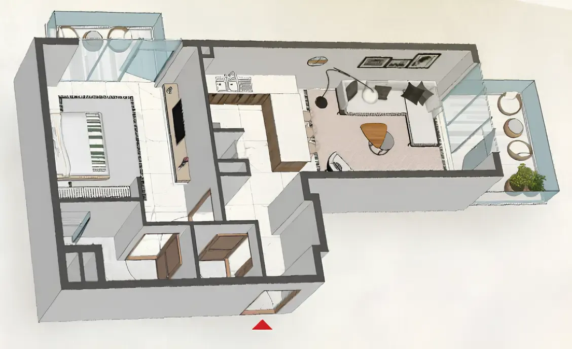 1 bedroom Apartments floor plan at Comfort by Roof