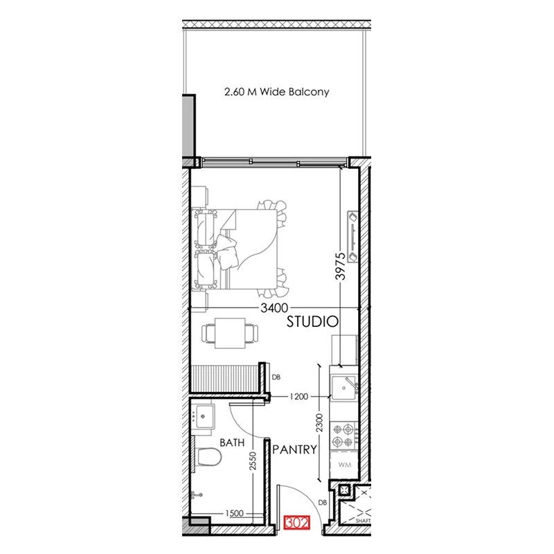 0 bedroom Apartments floor plan at Al Haseen Residences 5