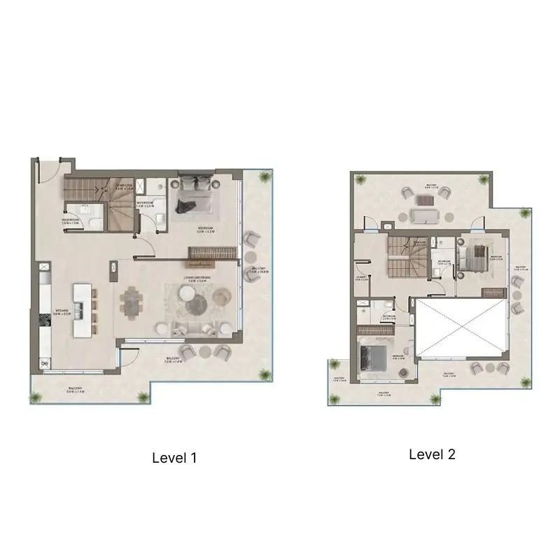 3 bedroom Duplex floor plan at The Corner