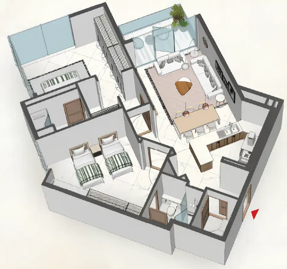 2 bedroom Apartments floor plan at Comfort by Roof