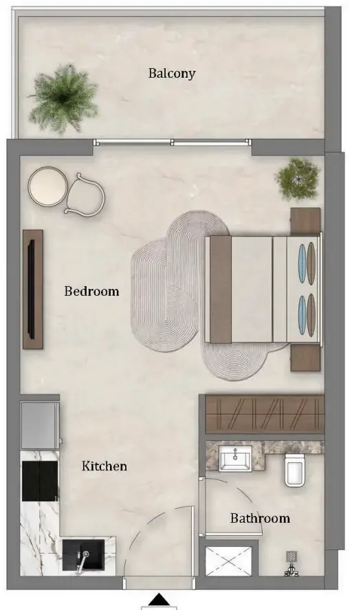 0 bedroom Apartments floor plan at Mirari Lagoon by Zoya