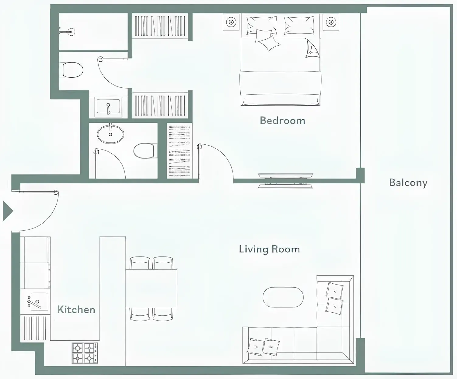 1 bedroom Apartments floor plan at Luma Park Views