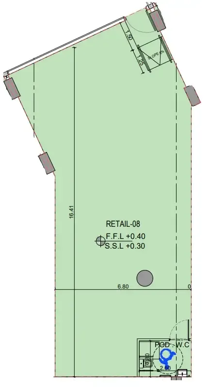  bedroom Retail floor plan at Binghatti Luxuria