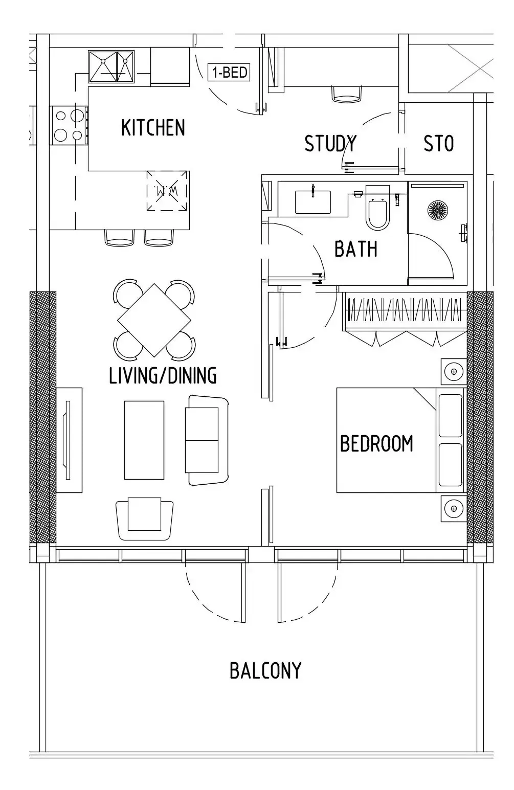 1 bedroom Apartments floor plan at Damac District