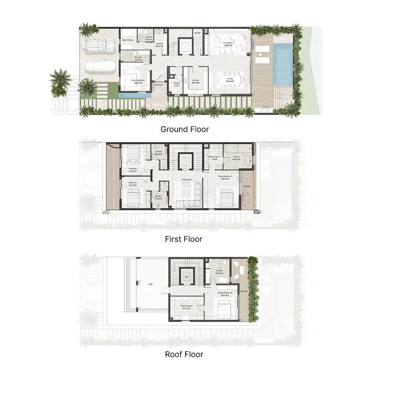 5 bedroom Villa floor plan at Al Thuraya Island