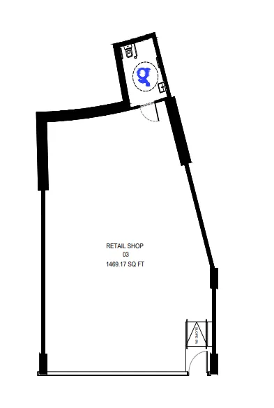  bedroom Retail floor plan at Binghatti Flare