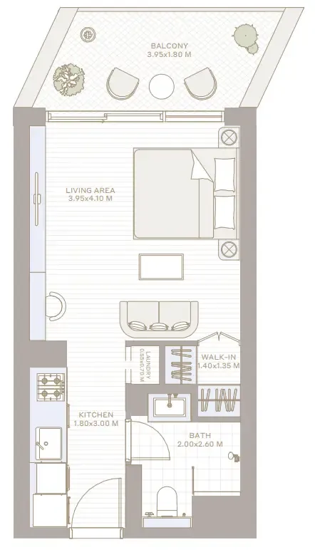 0 bedroom Apartments floor plan at Park Five