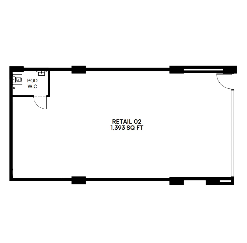  bedroom Retail floor plan at Binghatti Starfall