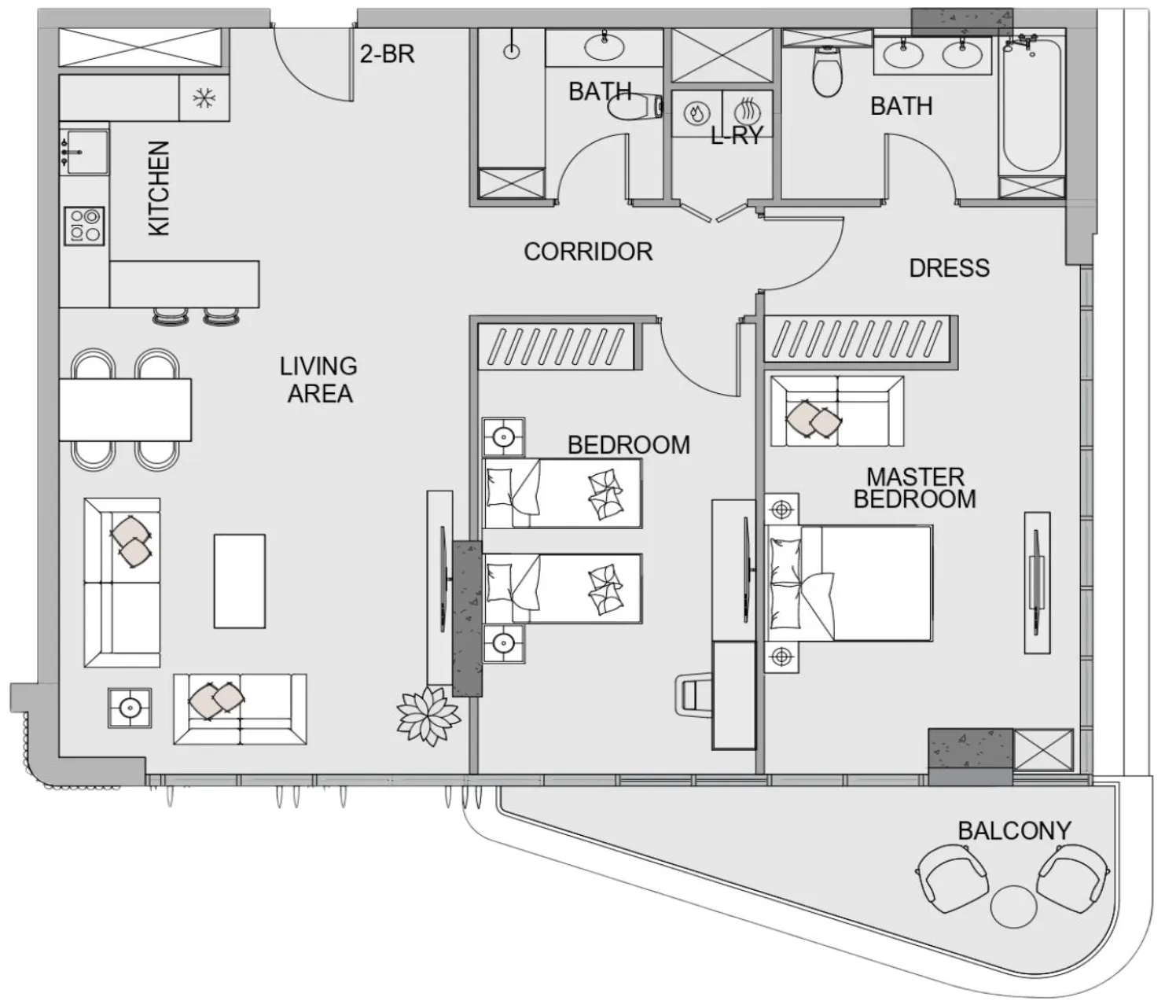 2 bedroom Apartments floor plan at Edgewater Residences 1, 2 and 3