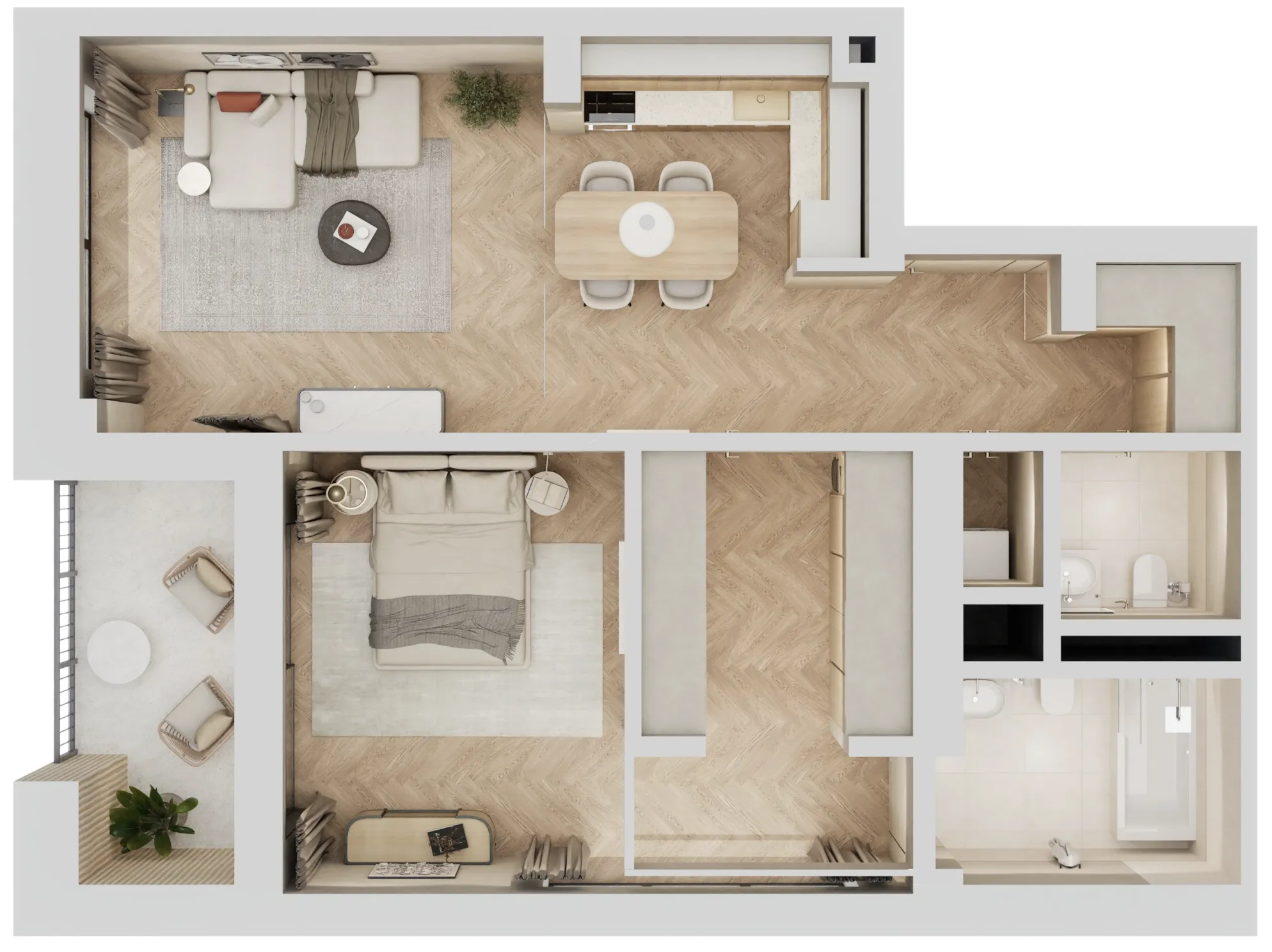 1 bedroom Apartments floor plan at Arisha Terraces