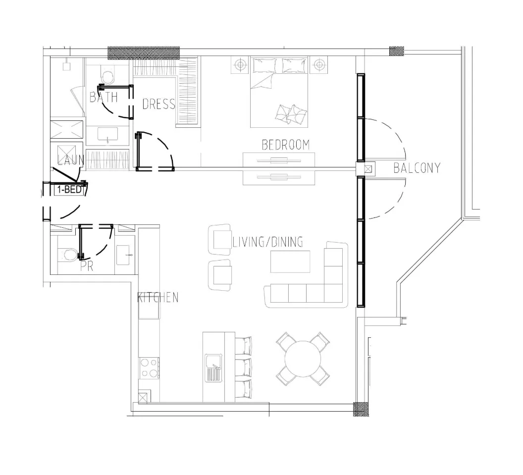 1 bedroom Apartments floor plan at Damac Riverside Views