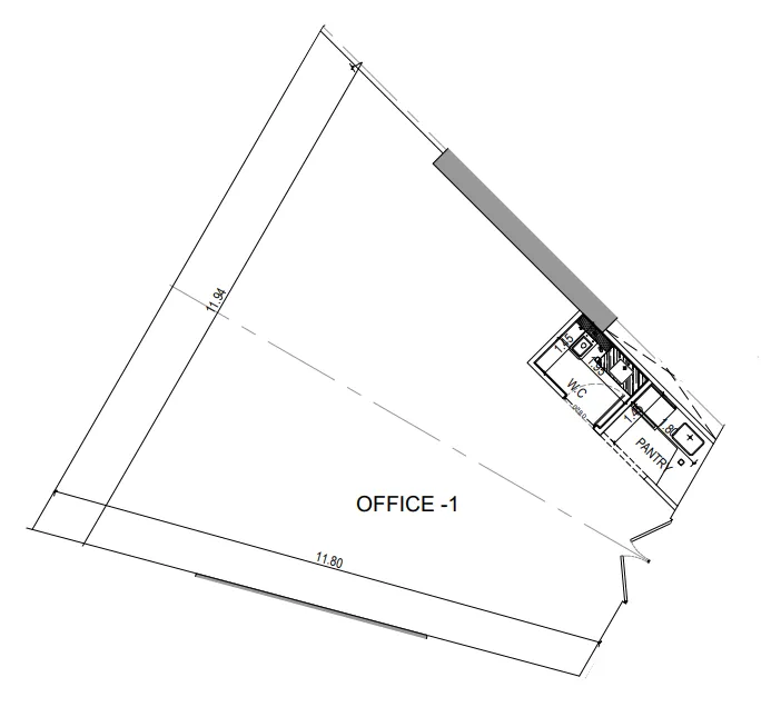  bedroom Office floor plan at Binghatti Circle