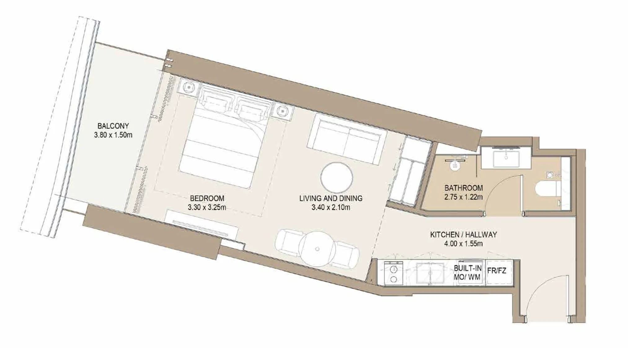 0 bedroom Apartments floor plan at Laguna Residence