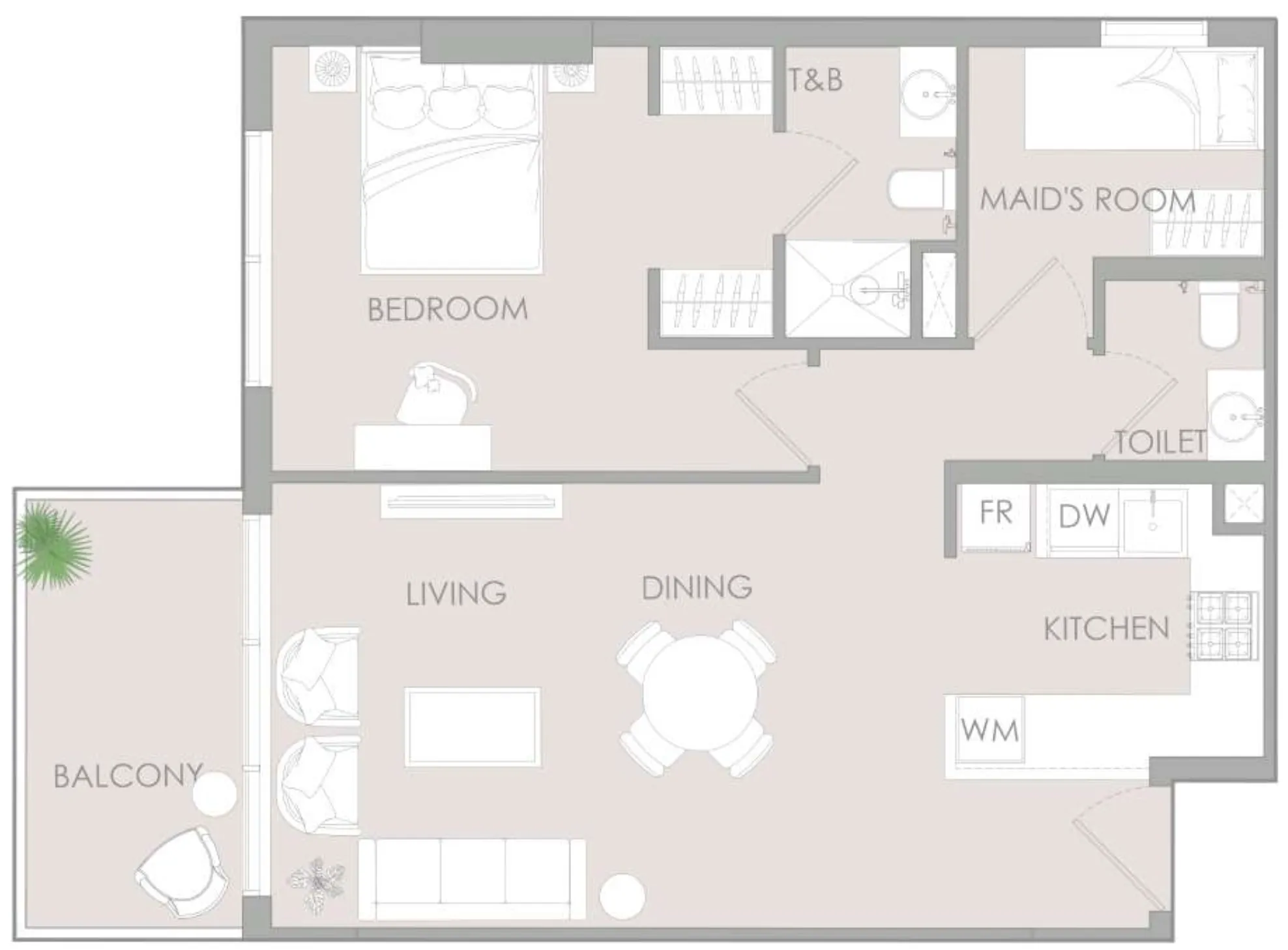 1.5 bedroom Apartments floor plan at IR1DIAN Park