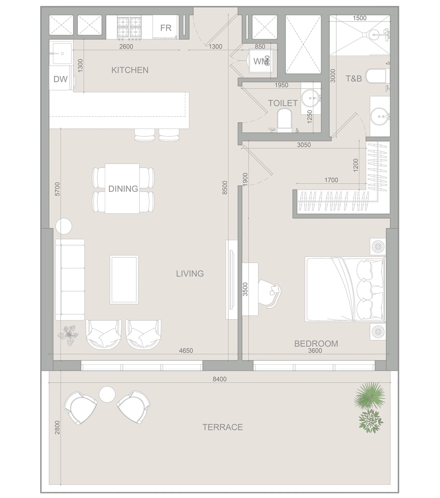 1 bedroom Apartments floor plan at S1LV1ANA Park