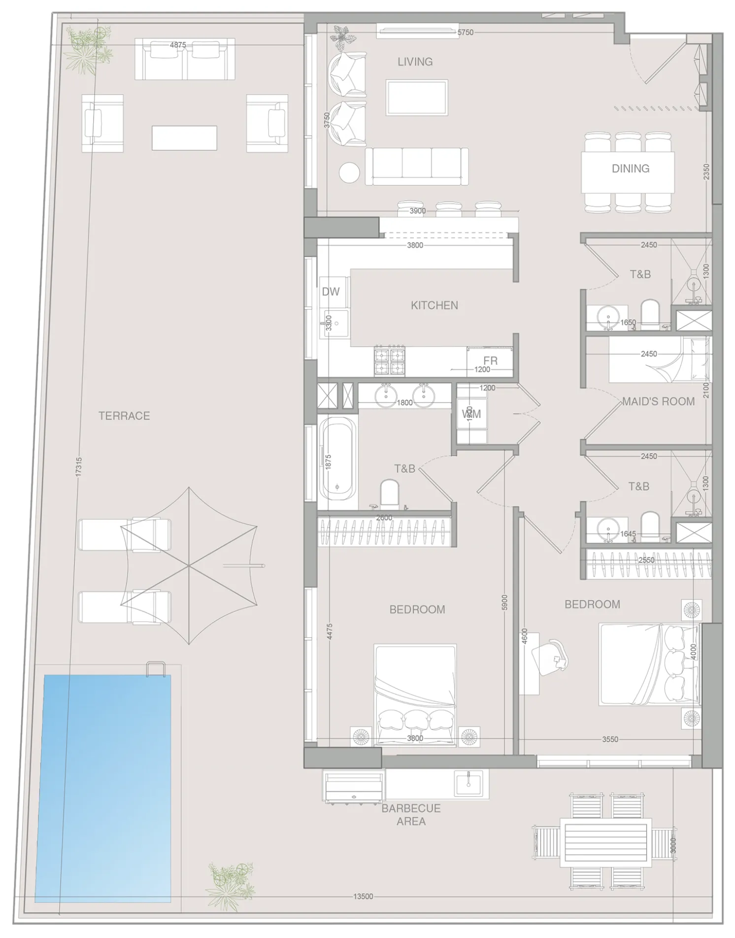 2.5 bedroom Apartments floor plan at V1STARA House 2