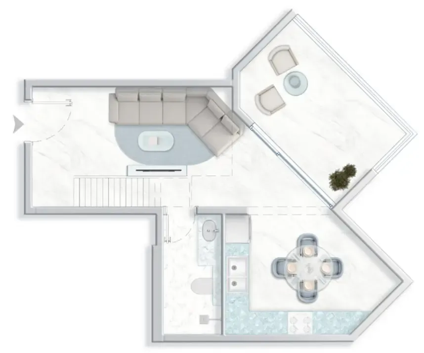 1 bedroom Apartments floor plan at Ice Beach