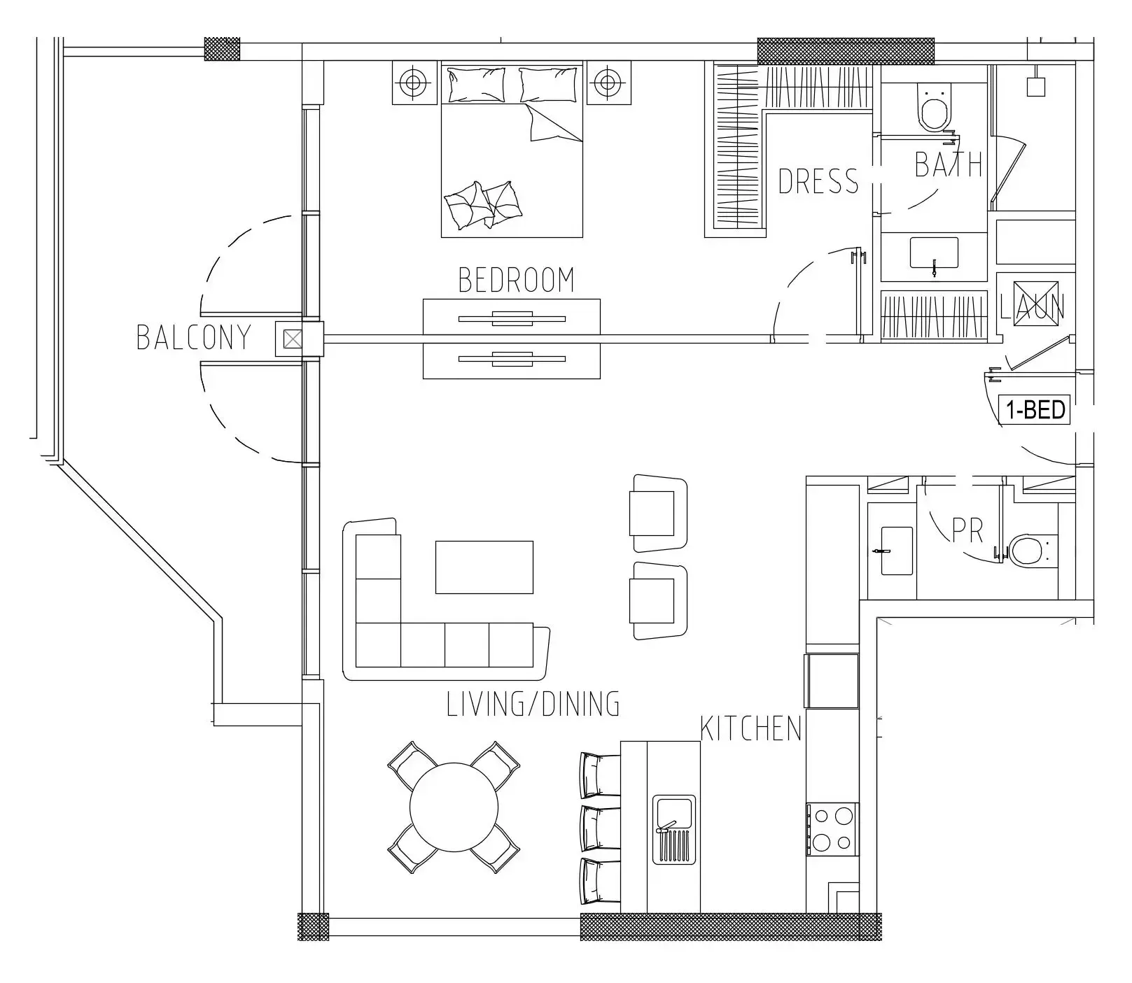 1 bedroom Apartments floor plan at Damac Riverside Views