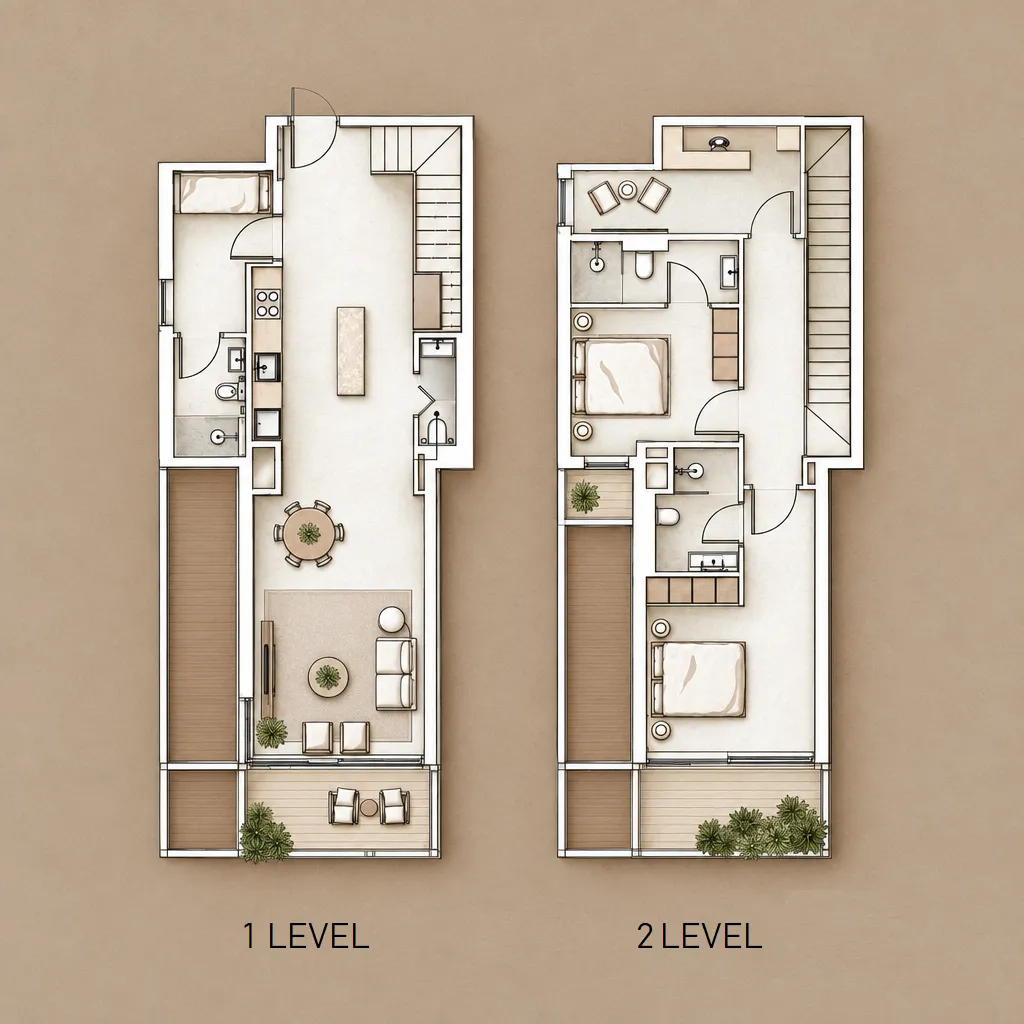 2 bedroom Duplex floor plan at Tessera – Al Ghurair