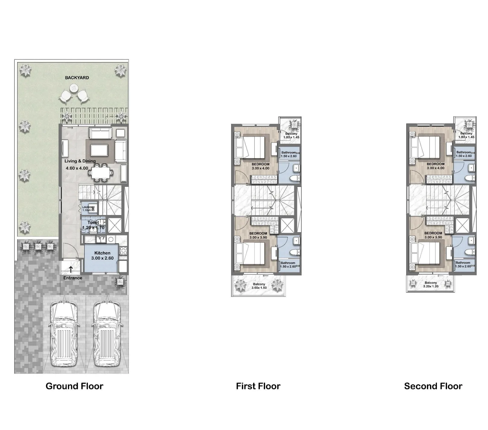 4 bedroom Townhouse floor plan at Reportage Hills