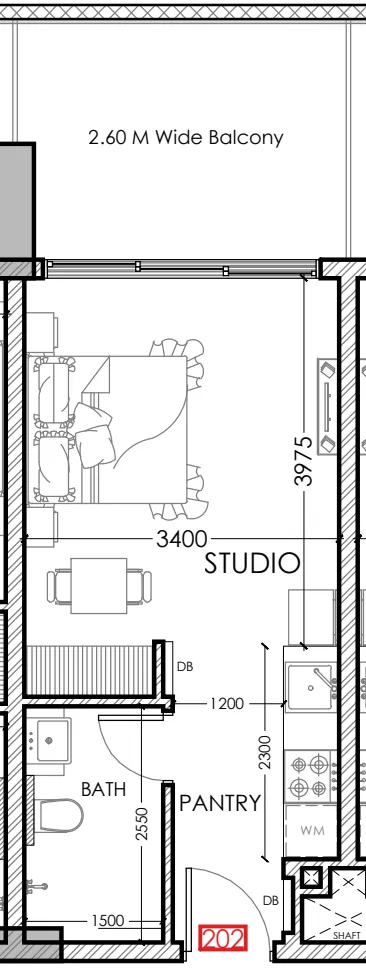 0 bedroom Apartments floor plan at Al Haseen Residences 5