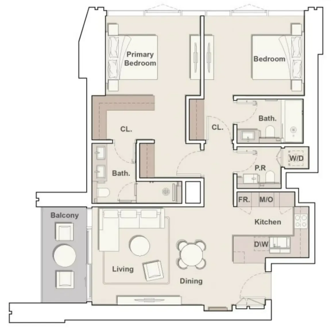2 bedroom Apartments floor plan at Eltiera Views