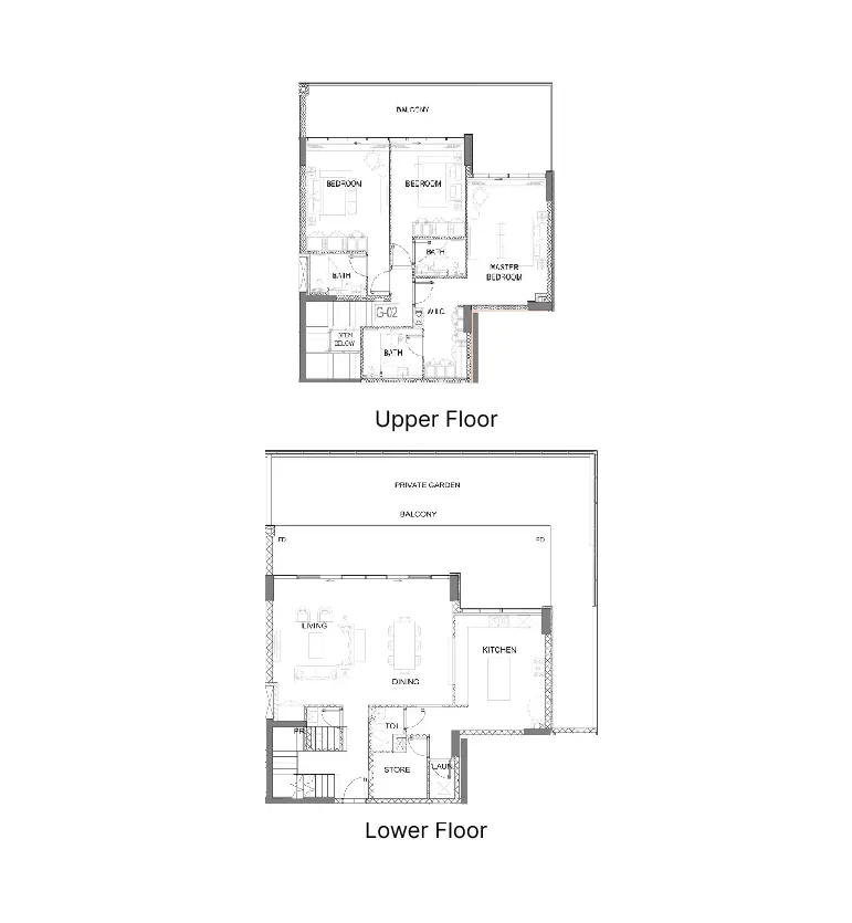 3 bedroom Townhouse floor plan at Golf Greens