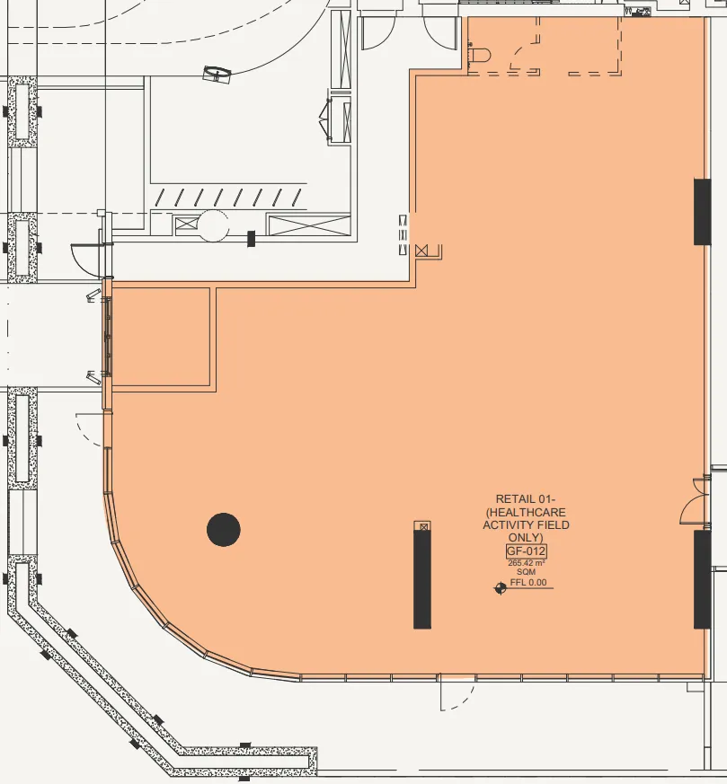  bedroom Retail floor plan at Azizi Emerald