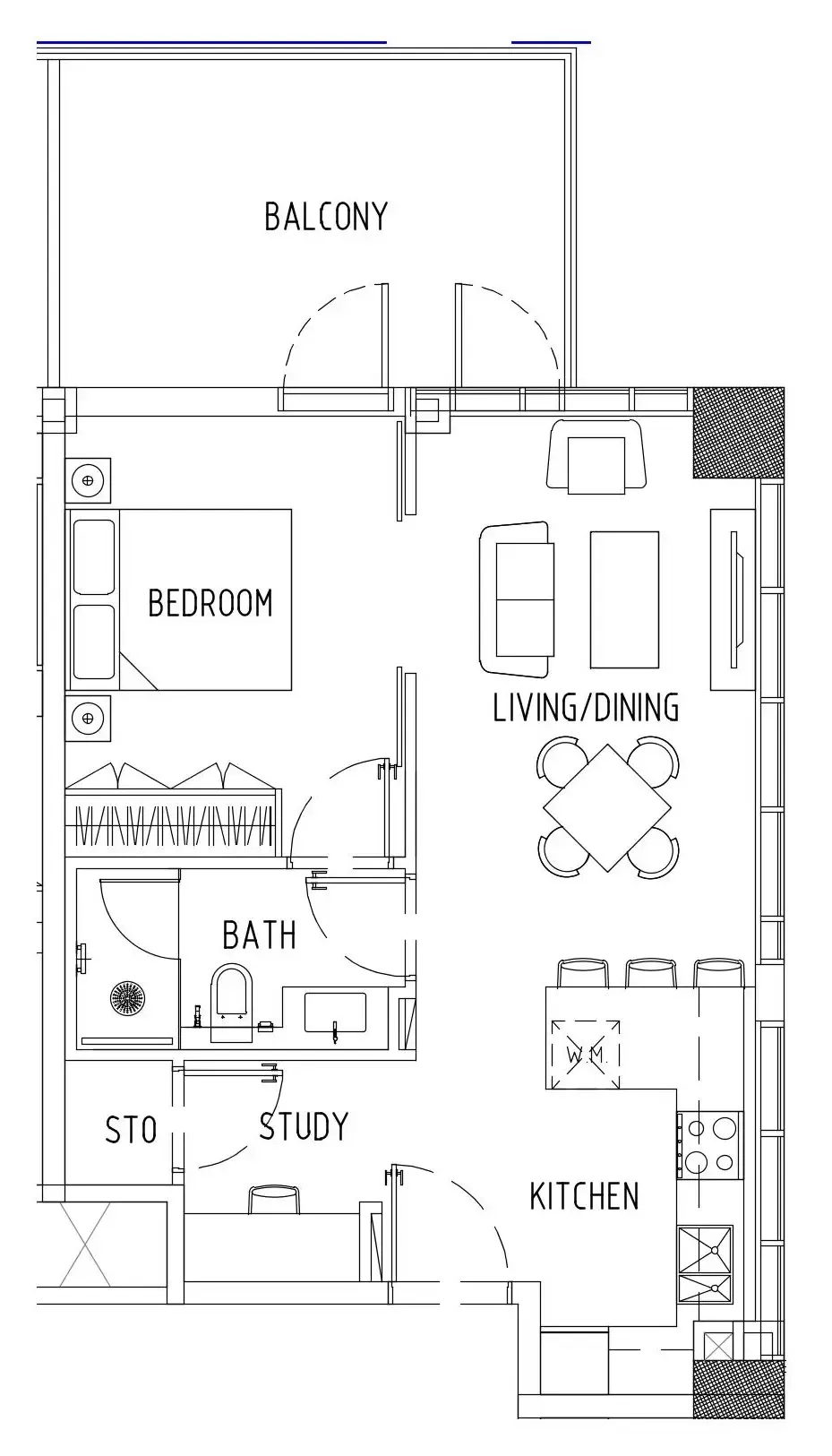 1 bedroom Apartments floor plan at Damac District
