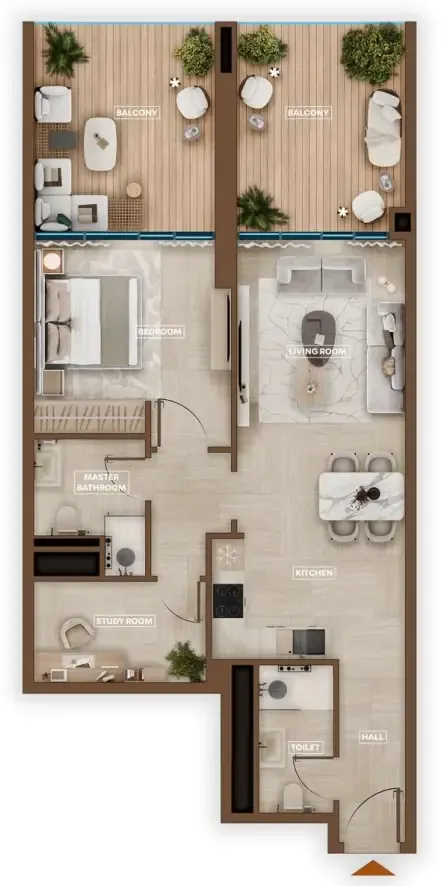 1 bedroom Apartments floor plan at Sky Hills Astra