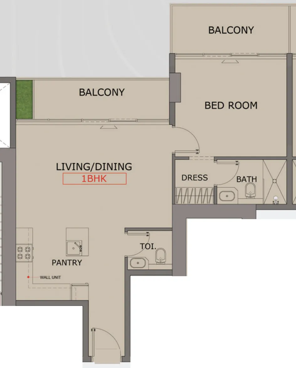 1 bedroom Apartments floor plan at Floarea Skies