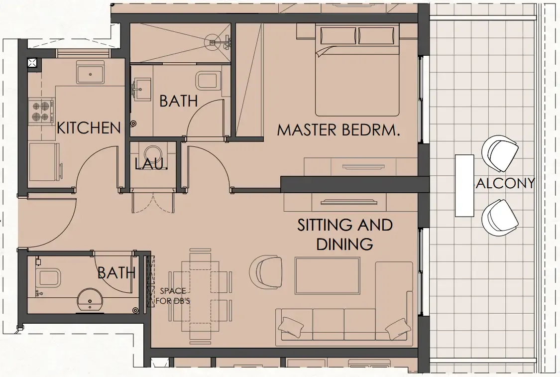 1 bedroom Apartments floor plan at Living Legends Phase 5