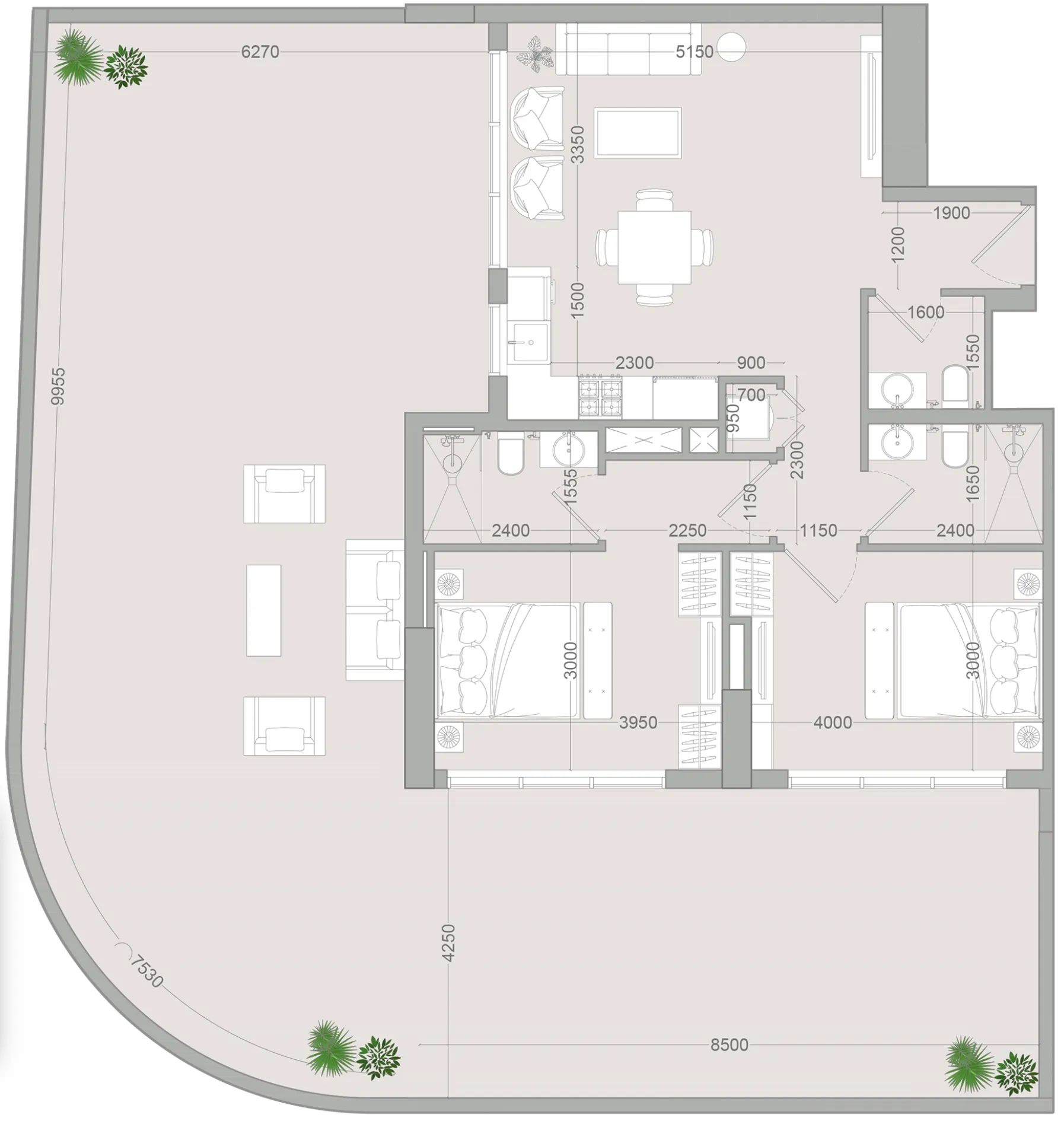 2 bedroom Apartments floor plan at ALTA V1EW