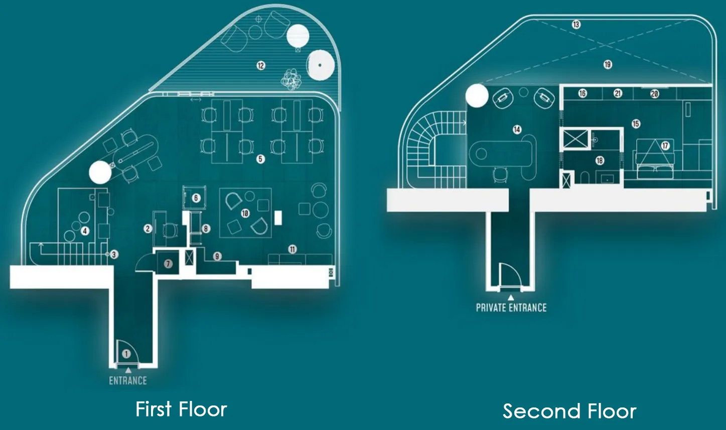  bedroom Office floor plan at HQ by Rove