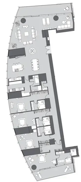4.5 bedroom Penthouse floor plan at Six Senses Residence
